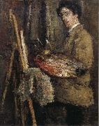 James Ensor Self-Portrait at the Easel oil painting artist